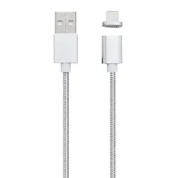 Кабель Clip-On магнітний з індикатором USB to Lightning 1 м сріблястий
