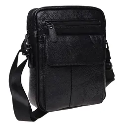 Чоловіча сумка Borsa Leather K18154 27x22x7 см Чорний (14783)