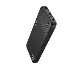 Зовнішній акумулятор Powerbank Tracer 10000mAh 2A тонкий на 2xUSB-порту BK Чорний - мініатюра 2