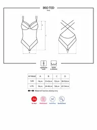 Боді Obsessive 860-TED-1 S/M чорний - мініатюра 7