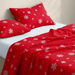 Дитяча постільна білизна фланель Cosas SNOWFLAKES CRANBERRY CS3 110х140см (Flannel_SnowflakesCranberry_El80-01Snow_140) - мініатюра 2
