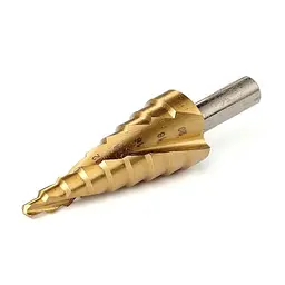 Свердло ступеневе спіральне Apro PRO 4-20 мм сталь HSS/M2 титанове покриття 30412