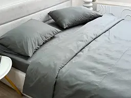 Комплект постільної білизни Ecotton двоспальний 180х215 см однотонний сірий Nid Grey (25192/2.0) - мініатюра 5