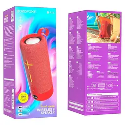 Портативна акустика Borofone Euphony sports BT speaker BR19 IPX5 бездротова червона - мініатюра 6
