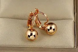 Сережки Xuping Jewelry кульки 8 мм золотисті - мініатюра 3