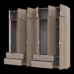 Розпашна Шафа для одягу Doros Лукас Дуб сонома 3+3 ДСП 270х50х240 (42005115) - мініатюра 2