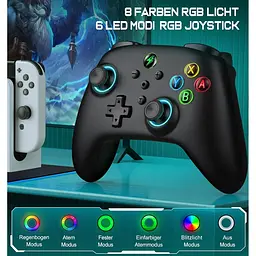 Перемикач бездротового контролера ALEEMTRY Pro Controller з функцією RGB Light/Programmable/Ake - мініатюра 4
