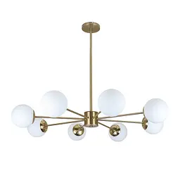 Люстра лофт з білими кулями Levistella 7529807-8 BRZ+WH