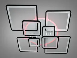 Сучасна LED люстра з пультом, диммером та підсвіткою, 225W - мініатюра 4