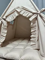 Дитячий вігвам Бежевий Будиночок 19 з матрасиком БОНБОН Повний комплект 0171 - мініатюра 5