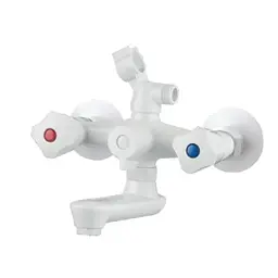 Змішувач для ванни з лійкою Plamix Omega-142 Euro SET white MX9699 Білий