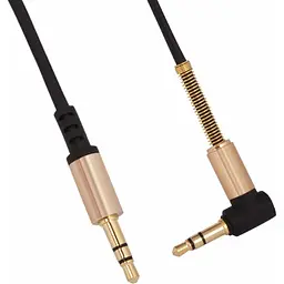 Кабель мультимедійний 3.5mm M to 3.5mm M 1.0m 90° corner Black HOCO (6957531025665) - мініатюра 3