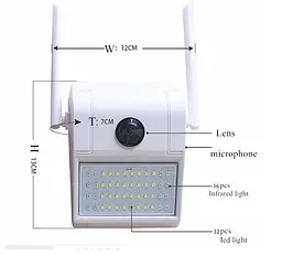 IP Камера відеоспостереження вулична Wi Fi з Led та ІЧ світильником прожектором HD 1080p 2 Mp UKC CAMERA D2 білий - мініатюра 5