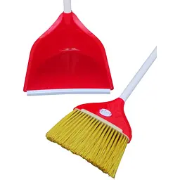 Совок для прибирання Zambak Plastik та щітка з довгими ручками червоний (ZP-129r) - мініатюра 5