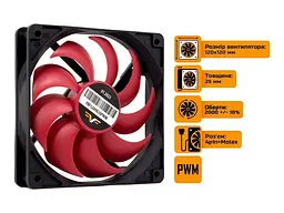 Вентилятор для корпусу Frime FRF120HB20PWM - мініатюра 2