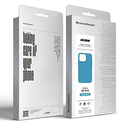 Силиконовый чехол для Apple iPhone 16 Pro, ICON2 Case, голубой, противоударный, панель, защита всего корпуса, матовая поверхность Soft Touch, выступает над дисплеем, совместим с защитными стеклами и пленками, с микрофиброй, ArmorStandart (ARM79638) - мініатюра 9