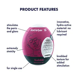 Мастурбатор-яйце Satisfyer Egg Bubble Satisfyer IG010014; SO5521 91938 - мініатюра 3