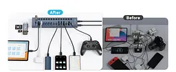 USB hub Acasis HB16 Pro на 16 портів — 8 USB-A та 8 USB-C USB 3.2 з живленням 96W (Сірий) - мініатюра 4
