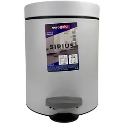 Смітник EURO GOLD 5л білий метал.с метал. кришкою 801205б