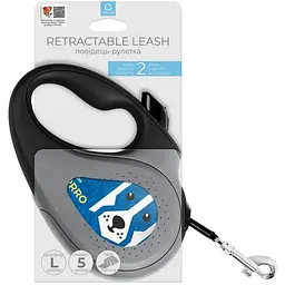 Повідець-рулетка для собак Waudog R-leash, малюнок "Патрон", L, до 50 кг, 5 м, світловідбиваюча стрічка - мініатюра 3