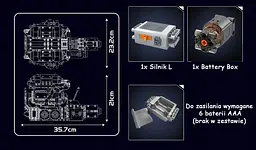 Конструктор двигун Mould King Bugatti W16 Engine моторизований для дітей та дорослих 2024 деталей - мініатюра 8