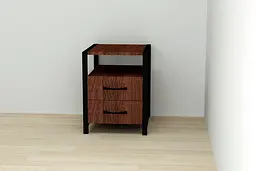 Тумба універсальна Ferrum-decor Вів'єн 2/2 50x41x40 чорний ДСП Венге 16мм (FRD-106192) - мініатюра 3
