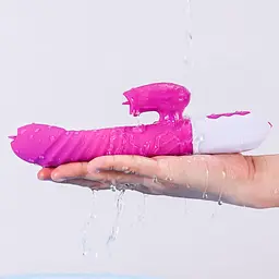 Вібратор Silicone Vibrator USB 7 Function and Thrusting Function / Heating Purple - мініатюра 2