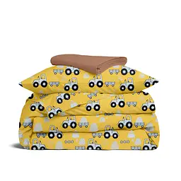 Дитяча постільна білизна в ліжечко TRACTORS, жовтий (TractorYellow_13Caramel_140)