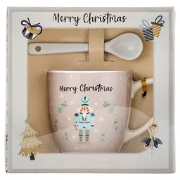 Чашка Elisey Merry Christmas рожевий 175 мл з ложечкою (9150-002) - мініатюра 3