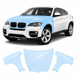 Антигравійна захисна бронеплівка за лекалами для BMW X6 E71 2008-2014 - капот і передні крила