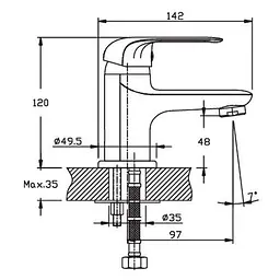 Змішувач для умивальника Haiba DARIO 001 (HB0855) - мініатюра 2