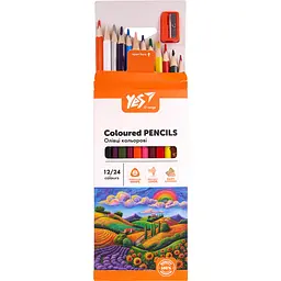 Олівці кольорові Yes Orange Line з точилкою 24 кольори 12 шт.  (290755) - мініатюра 4