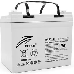 Акумулятор Ritar AGM RA12-33, Gray Case, 12V 33Ah