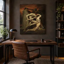 Інтер'єрна картина Данте і Вергілій у пеклі, Вільям Бугро, Bouguereau, Dante and Virgil in Hell, інтер'єрний декор, 75×60 см (id6991) - мініатюра 2