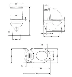 Унітаз-моноблок підлоговий Qtap Kolibri Ultra Quiet з сидінням Slim Duroplast/ Soft-close/ Quick Release QT10226380W - мініатюра 9