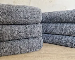 Набір турецьких махрових однотонних рушників Gulcan 6 штук 70х140 сірий Grey щільність 480 г/м2 петля 16/1 - мініатюра 3