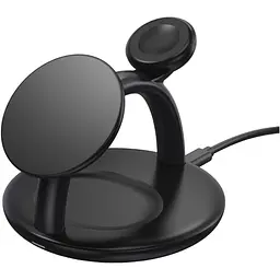 Бездротовий зарядний пристрій Choetech T587-F Magnetic 3 в 1 Wireless Charging Stand Black [101519] - мініатюра 2