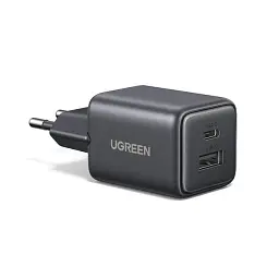 Зарядний пристрій UGREEN X514 GaN 2в1 для iPhone 16/15/14 Samsung Galaxy/Xiaomi Tablet/iPad 20 Вт Black (55534)