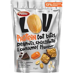 Овсяные снеки Pellito с арахисом, карамелью и шоколадными крошками 70 г