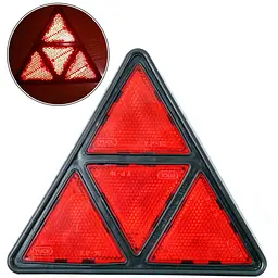 Катафот Трикутний Пластик 175 x 155 x 12 мм (з рамкою та гвинт) Червоний 1 шт. (YUCE YP-35)