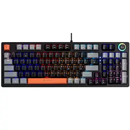 Клавіатура ігрова механічна XTRIKE ME GK-987 UA 96кл.+регулятор, RGB, USB, чорно-сіра - мініатюра 4