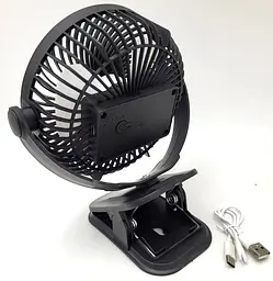 Вентилятор настільний акумуляторний з прищіпкою діаметр 16см від USB UKC FAN LY-850 - мініатюра 2