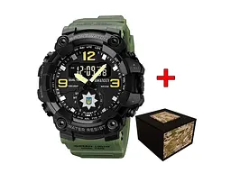 Чоловічий наручний годинник 003 Поліція Army Green-Black Awarder acs0032019 - мініатюра 2