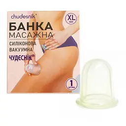 Банка для масажу вакуумна силіконова велика для спини та живота Чудо Банку Чудесник - мініатюра 2