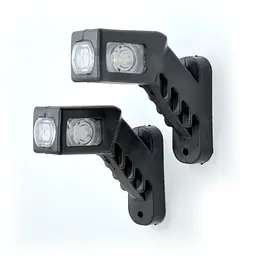 Габаритні вогні LED для вантажівок Рожки 12/24V / косий 13 см / Червоний-Білий-Жовтий 2 шт. (Л 081)