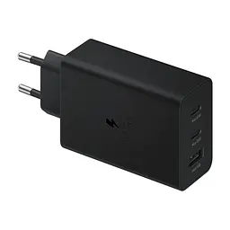Зарядний пристрій Samsung 2xUSB-С 65W PD PPS/USB-A Black (EP-T6530NBEGEU)