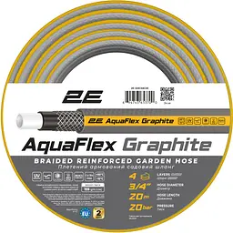 Шланг садовий AquaFlex Graphite 3/4" 20м 4 шари 20бар -10+50°C 2E sad0001805 - мініатюра 2
