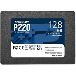 Твердотільний накопичувач SSD Patriot 128Gb, P220, SATA3, 2.5", 3D TLC, 550/480 МБ/с teh0019804