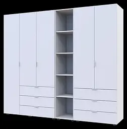 Комплект Doros Гелар з Етажеркою Білий 2+3 ДСП 231.9х49.5х203.4 (42005032) - мініатюра 1