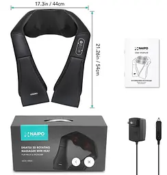 Масажер NAIPO Shoulder & Neck Massager with Shiatsu Kneading Massage and Heat з підігрівом для шиї з функціями масажу Шиатцу та - мініатюра 3